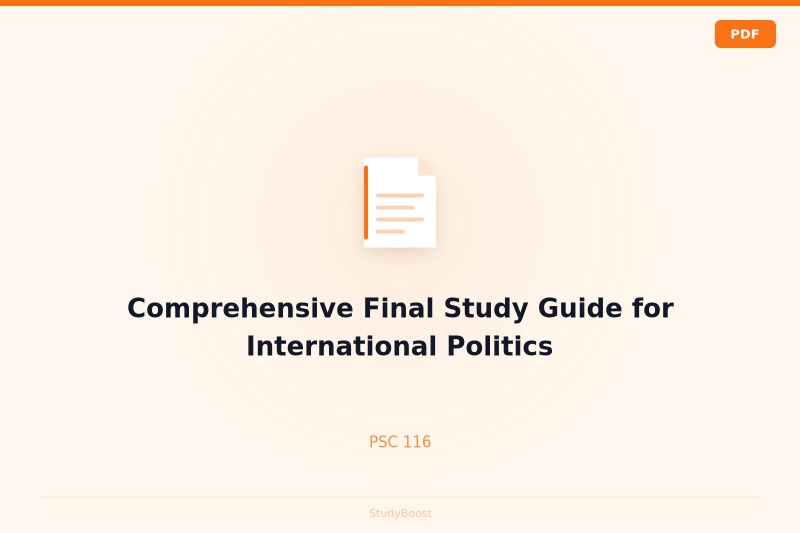 Comprehensive Final Study Guide for International Politics