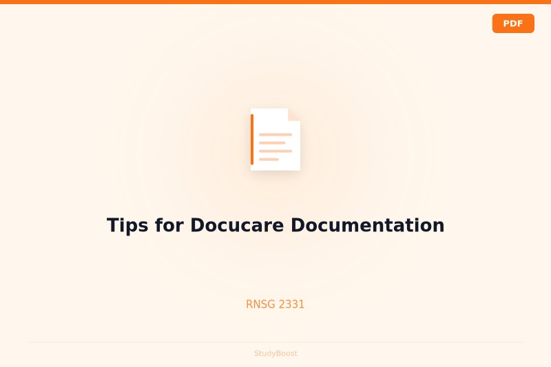 Tips for Docucare Documentation