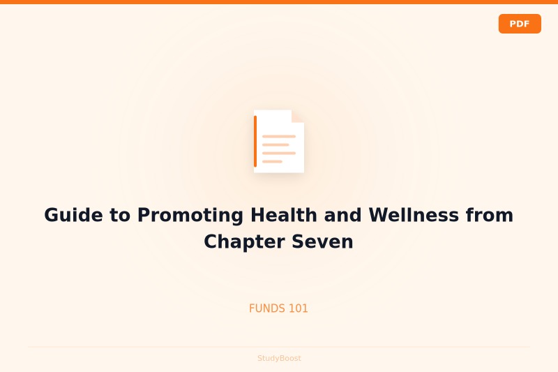 Guide to Promoting Health and Wellness from Chapter Seven