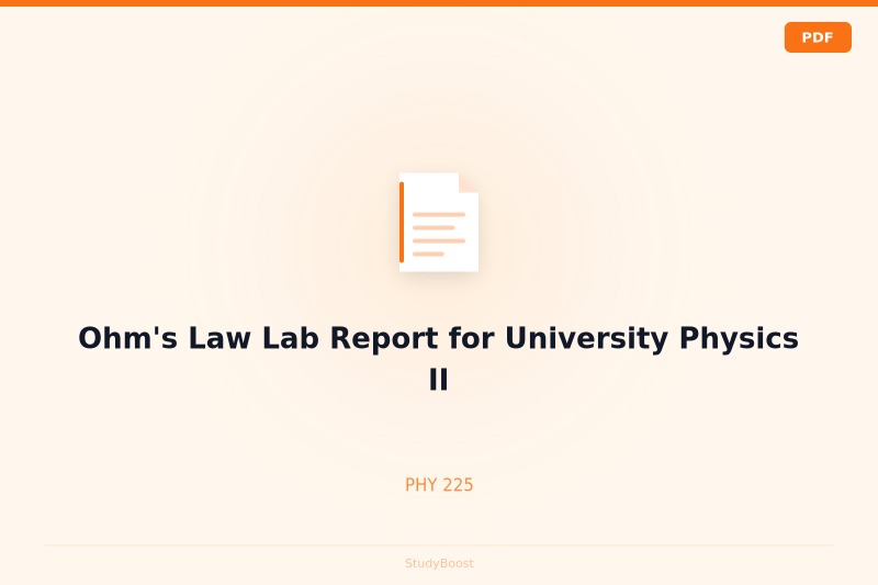 Ohm's Law Lab Report for University Physics II