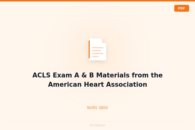 ACLS Exam A & B Materials from the American Heart Association