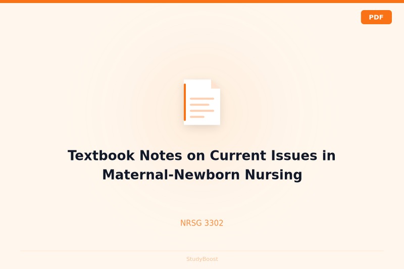 Textbook Notes on Current Issues in Maternal-Newborn Nursing