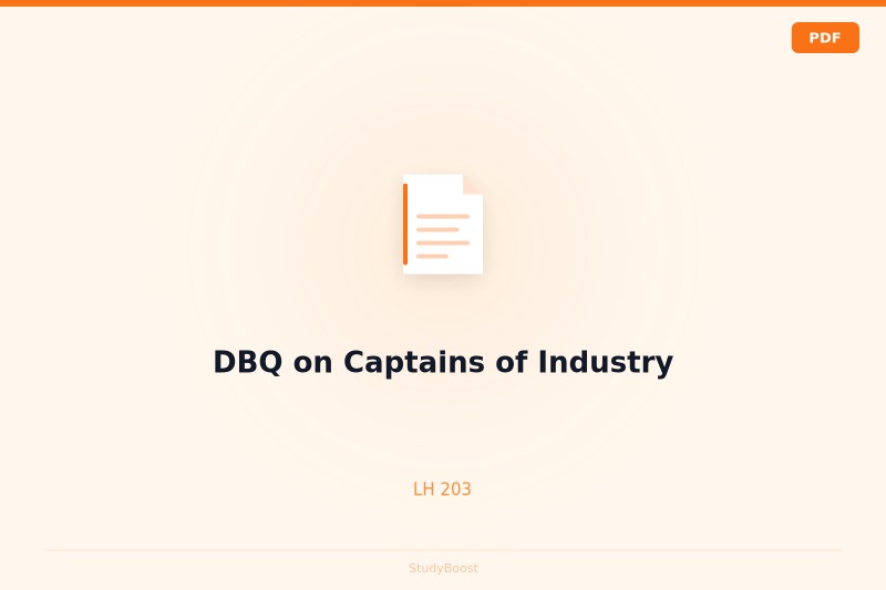 DBQ on Captains of Industry
