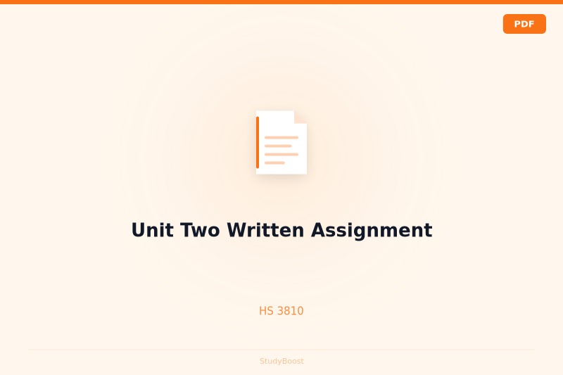 Unit Two Written Assignment