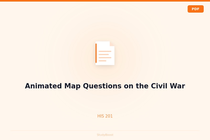 Animated Map Questions on the Civil War