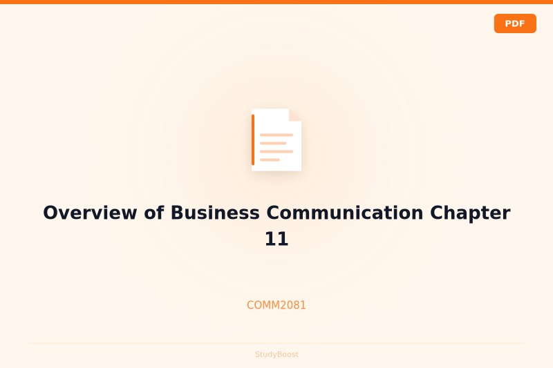 Overview of Business Communication Chapter 11
