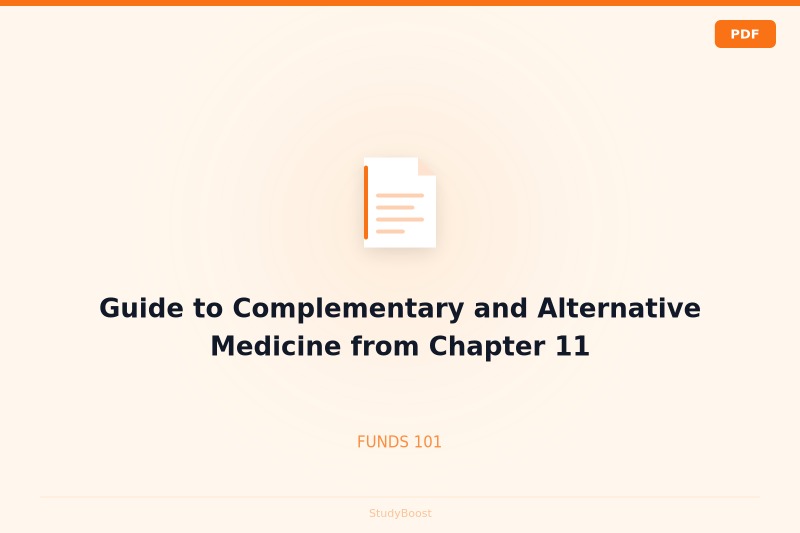 Guide to Complementary and Alternative Medicine from Chapter 11