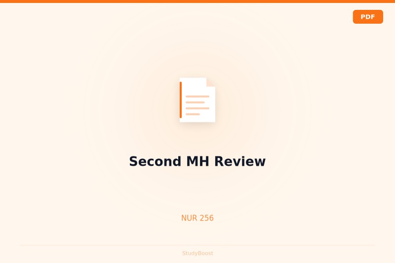 Second MH Review