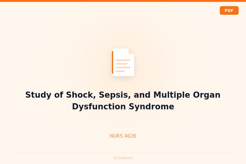 Study of Shock, Sepsis, and Multiple Organ Dysfunction Syndrome