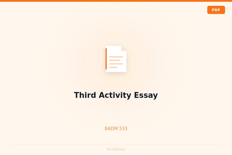 Third Activity Essay