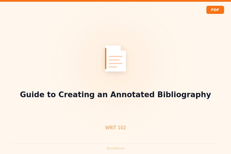 Guide to Creating an Annotated Bibliography