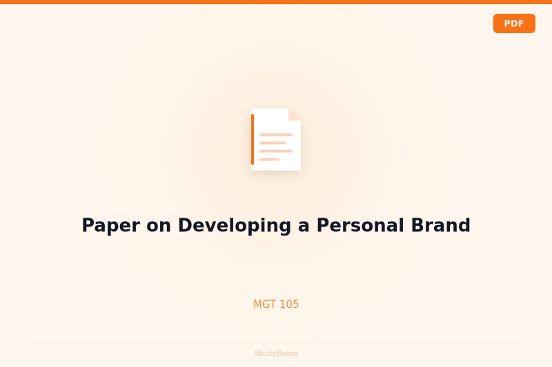 Paper on Developing a Personal Brand