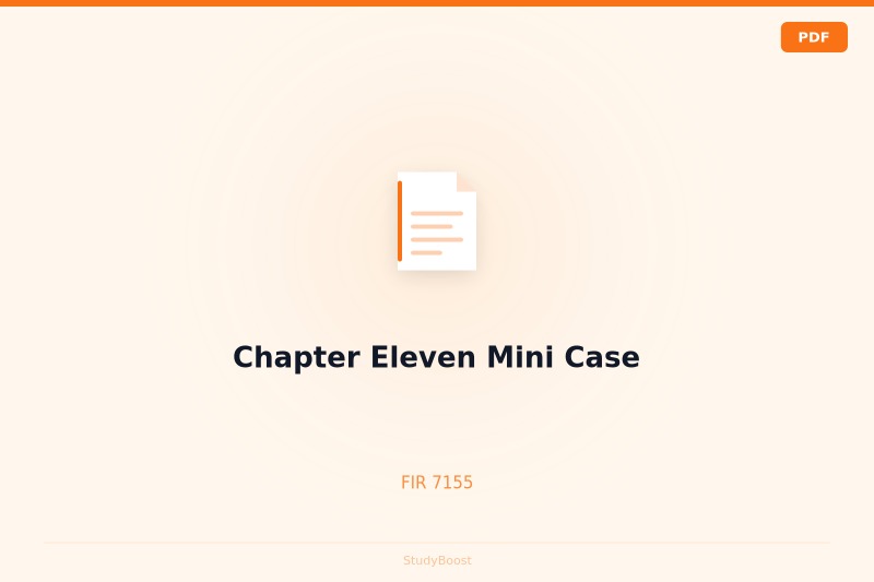 Chapter Eleven Mini Case