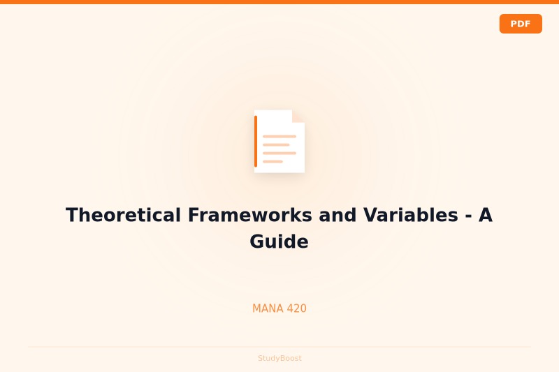 Theoretical Frameworks and Variables - A Guide