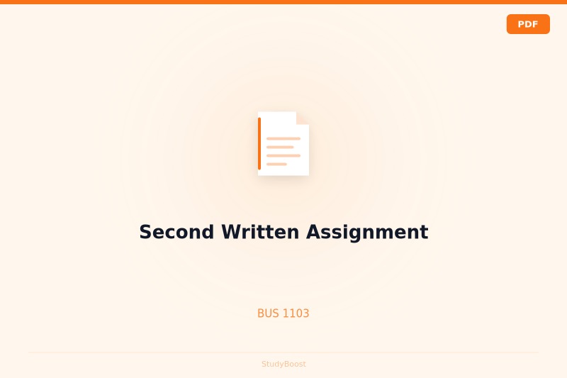Second Written Assignment