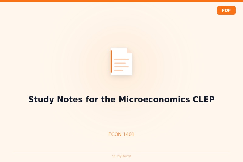 Study Notes for the Microeconomics CLEP