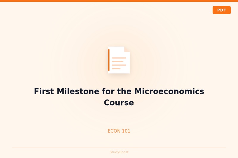 First Milestone for the Microeconomics Course