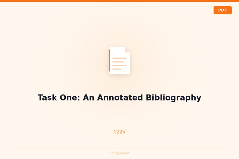 Task One: An Annotated Bibliography