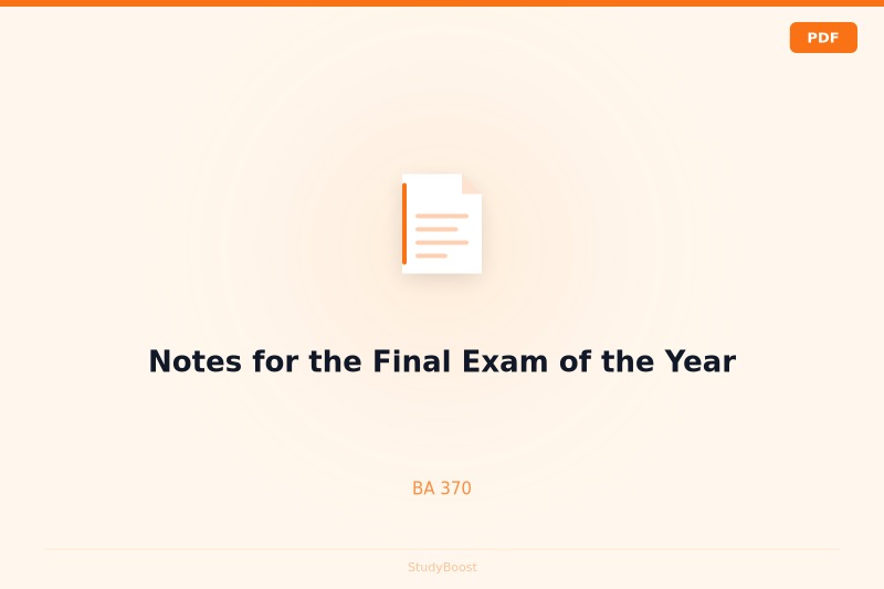 Notes for the Final Exam of the Year