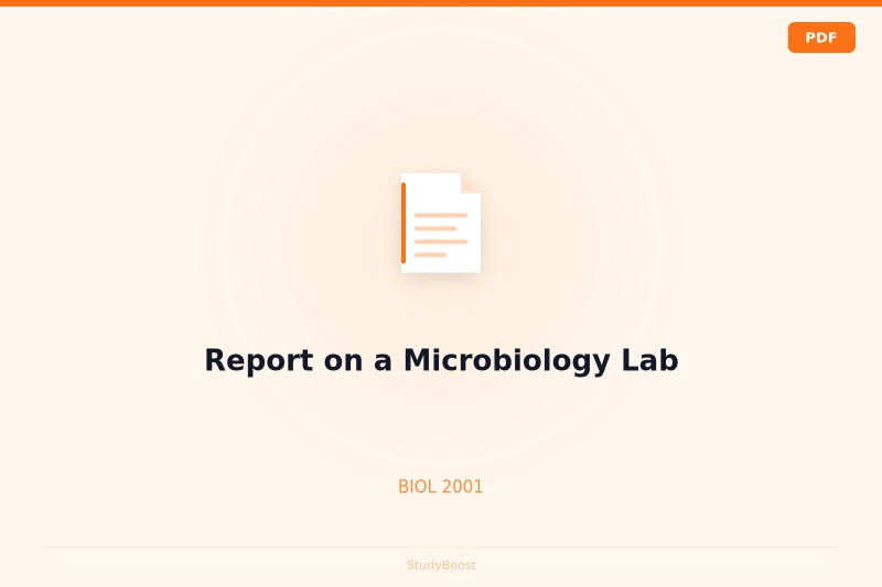 Report on a Microbiology Lab