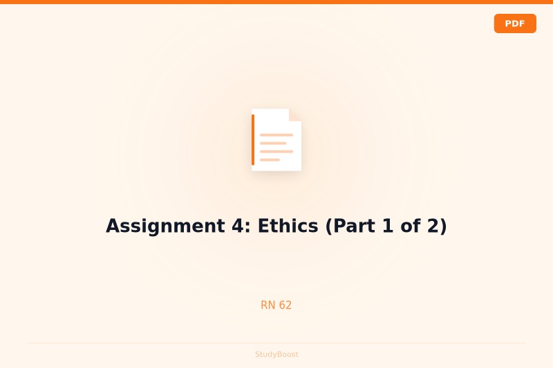 Assignment 4: Ethics (Part 1 of 2)