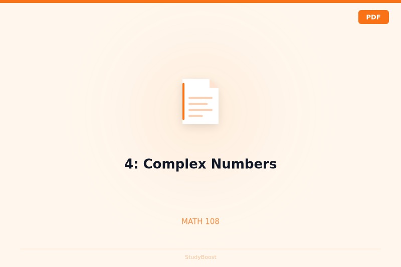 4: Complex Numbers