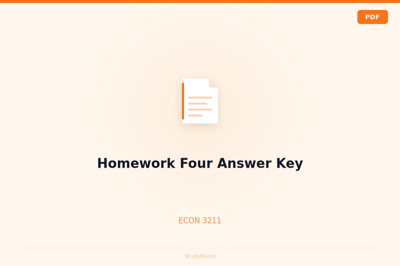 Homework Four Answer Key