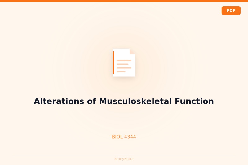 Alterations of Musculoskeletal Function