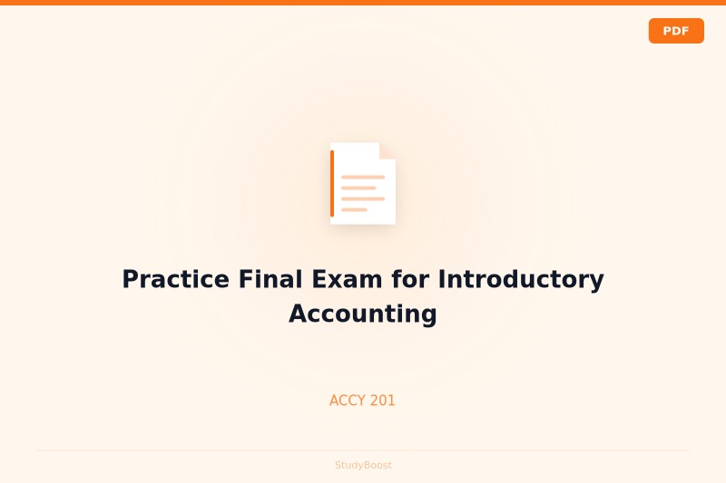 Practice Final Exam for Introductory Accounting