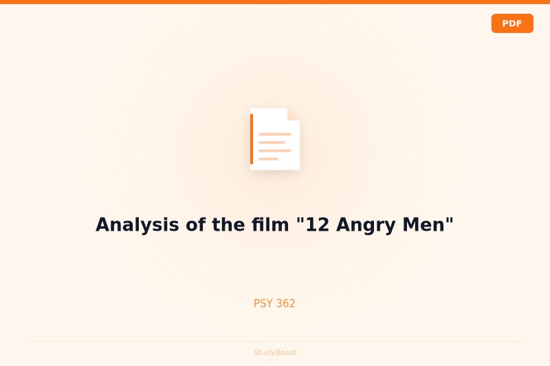 Analysis of the film "12 Angry Men"