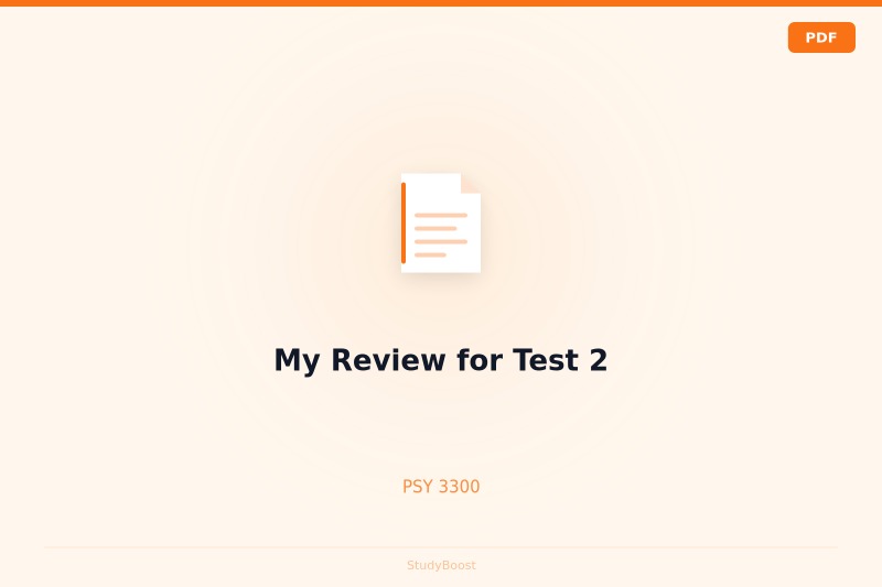 My Review for Test 2