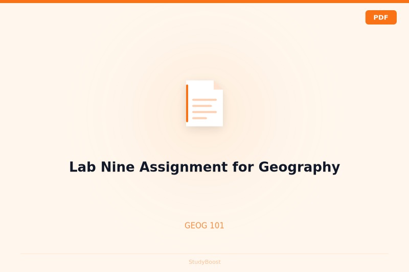 Lab Nine Assignment for Geography