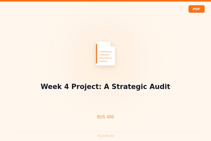 Week 4 Project: A Strategic Audit