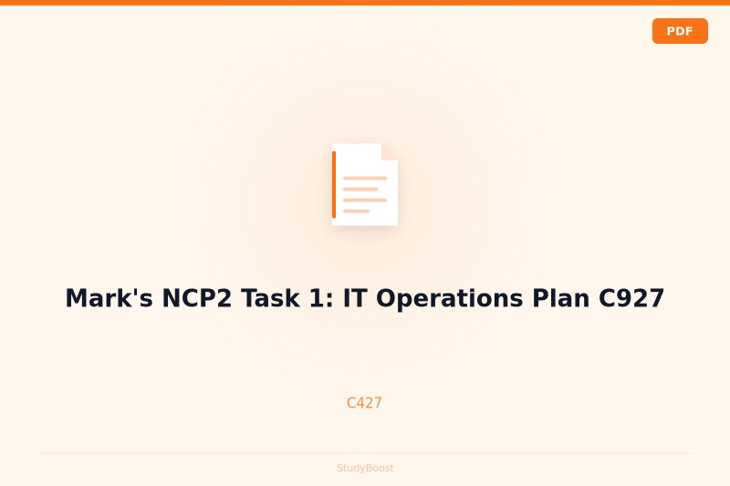 Mark's NCP2 Task 1: IT Operations Plan C927