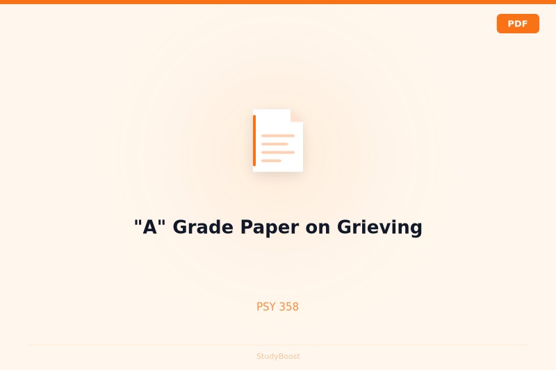 "A" Grade Paper on Grieving