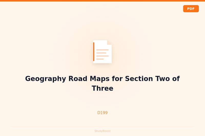Geography Road Maps for Section Two of Three