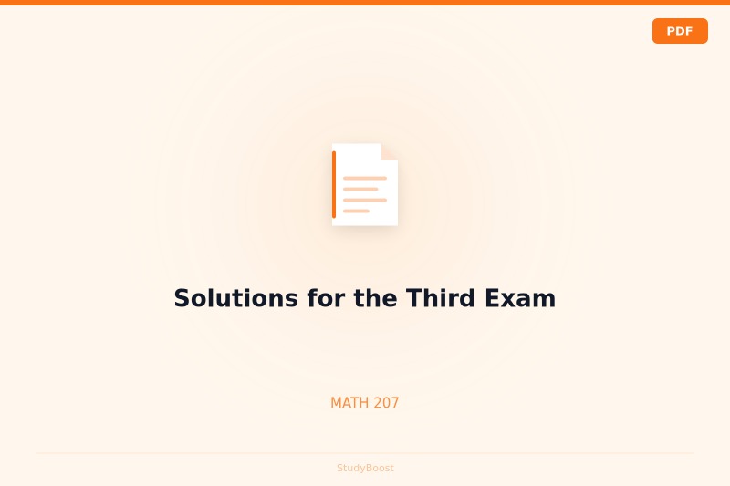 Solutions for the Third Exam