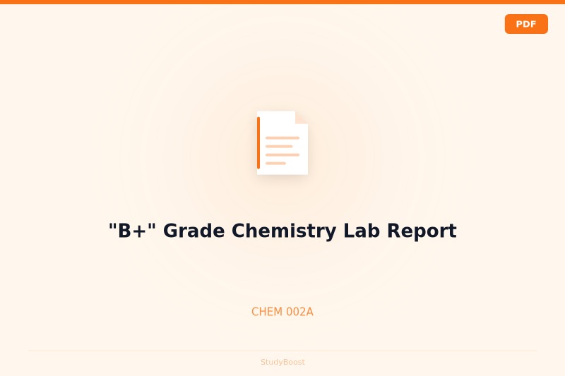 "B+" Grade Chemistry Lab Report