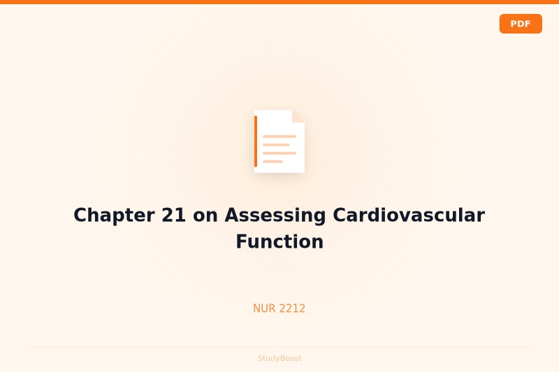 Chapter 21 on Assessing Cardiovascular Function