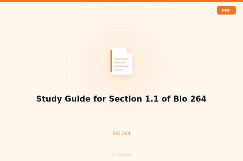 Study Guide for Section 1.1 of Bio 264