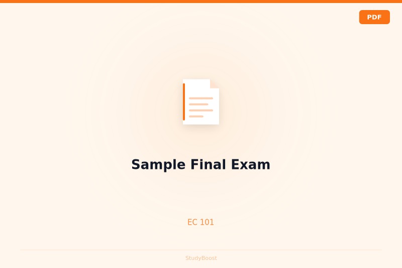 Sample Final Exam