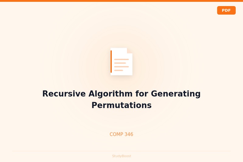 Recursive Algorithm for Generating Permutations