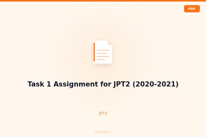Task 1 Assignment for JPT2 (2020-2021)
