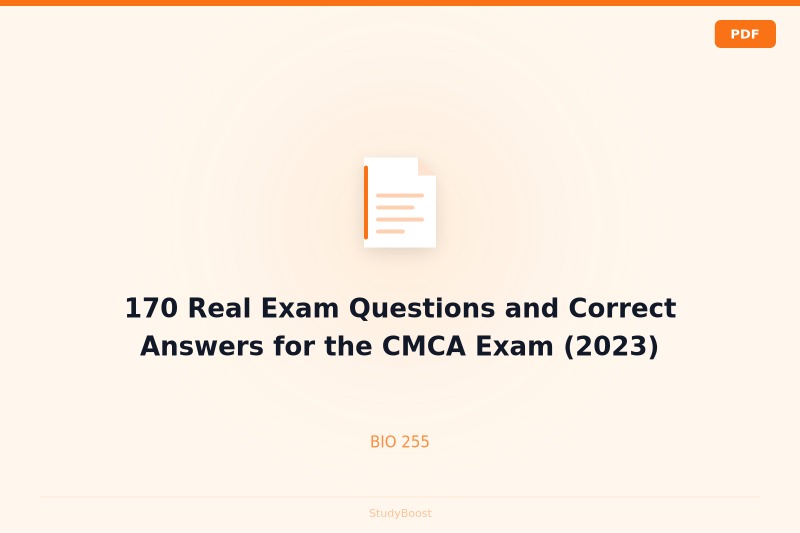 170 Real Exam Questions and Correct Answers for the CMCA Exam (2023)