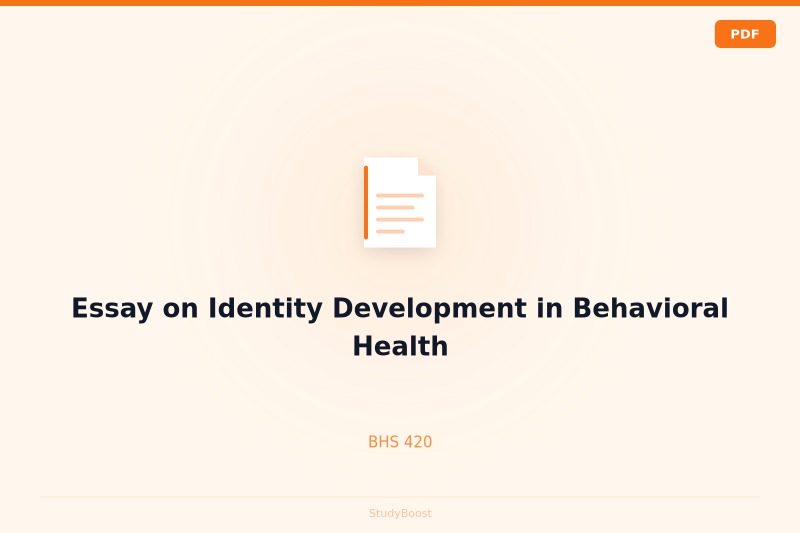 Essay on Identity Development in Behavioral Health