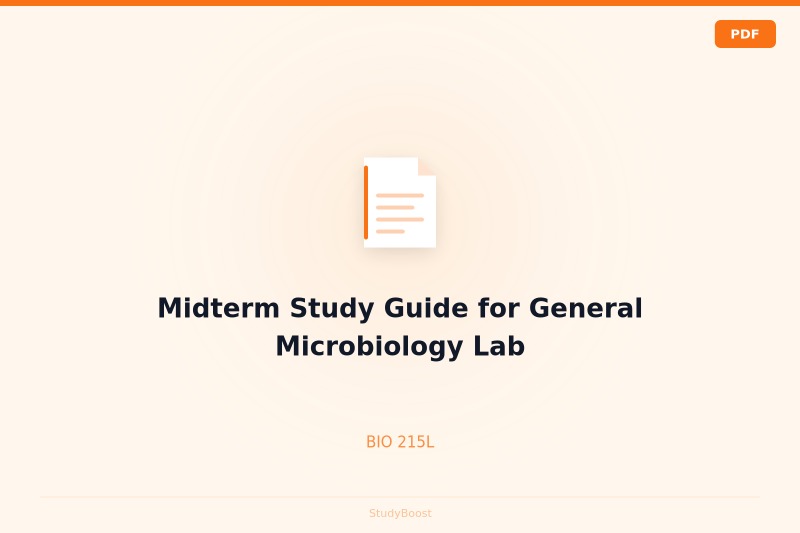 Midterm Study Guide for General Microbiology Lab