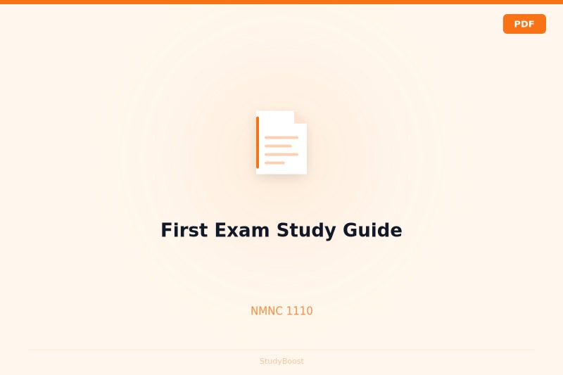 First Exam Study Guide