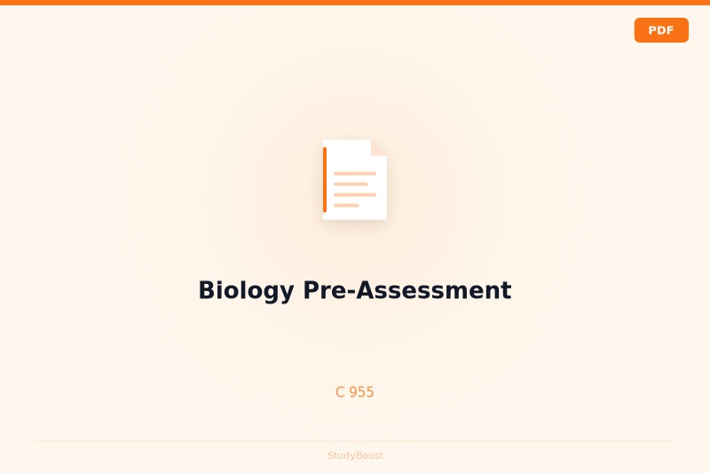 Biology Pre-Assessment