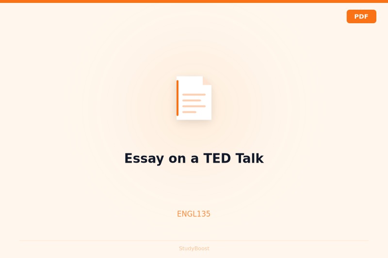 Essay on a TED Talk