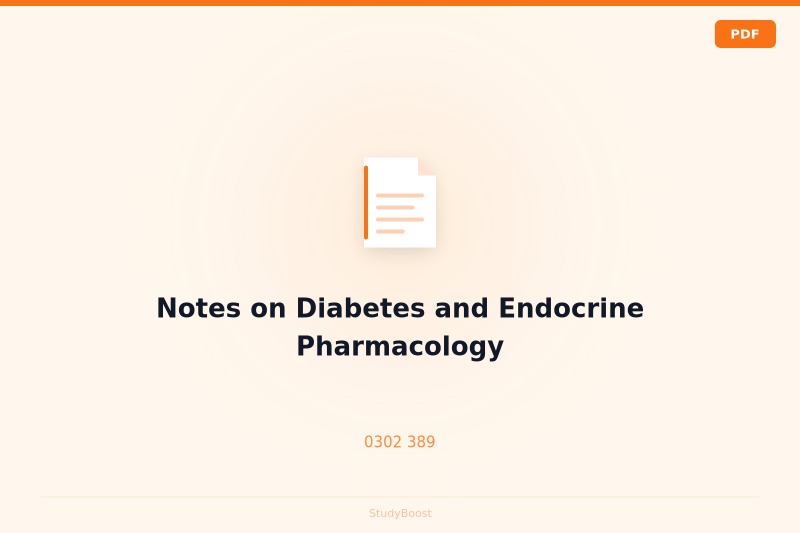 Notes on Diabetes and Endocrine Pharmacology